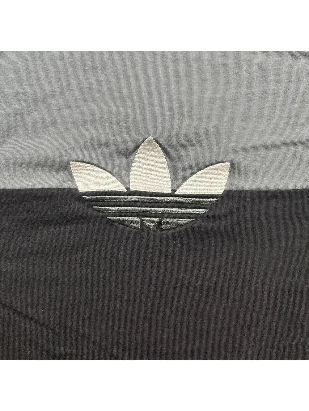 Adidas black and gray color-blocked t-shirt